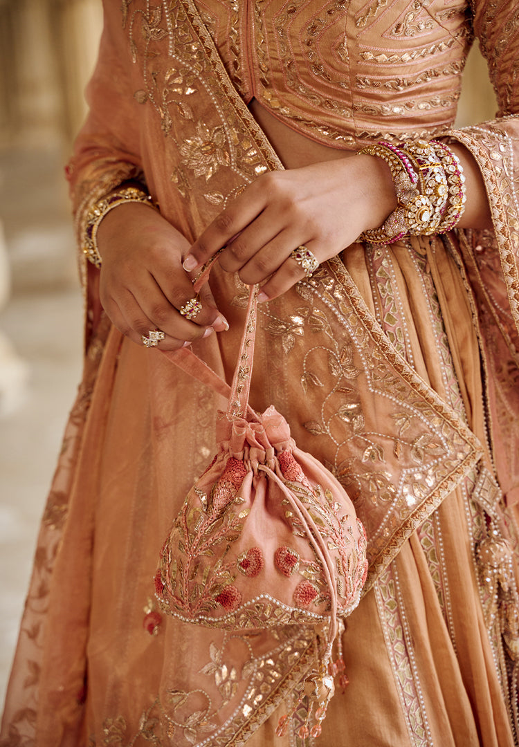 ROSE GOLD TISSUE LEHENGA