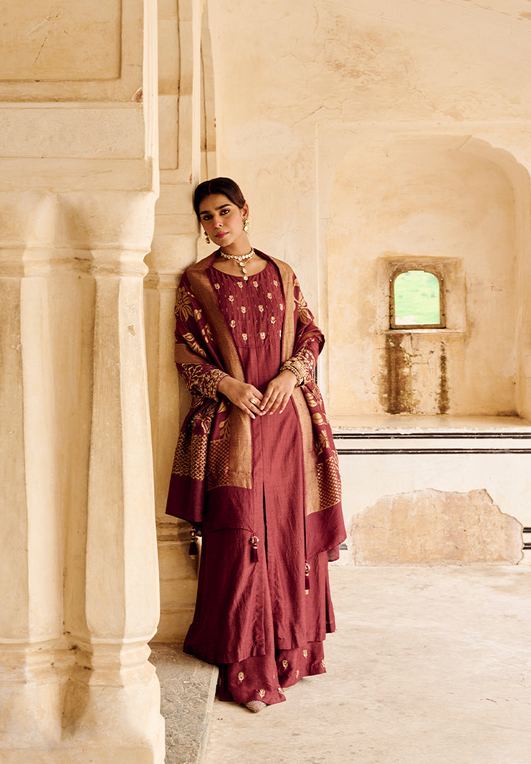 Scarlette Wine Moonga Suit