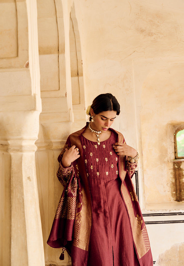Scarlette Wine Moonga Suit