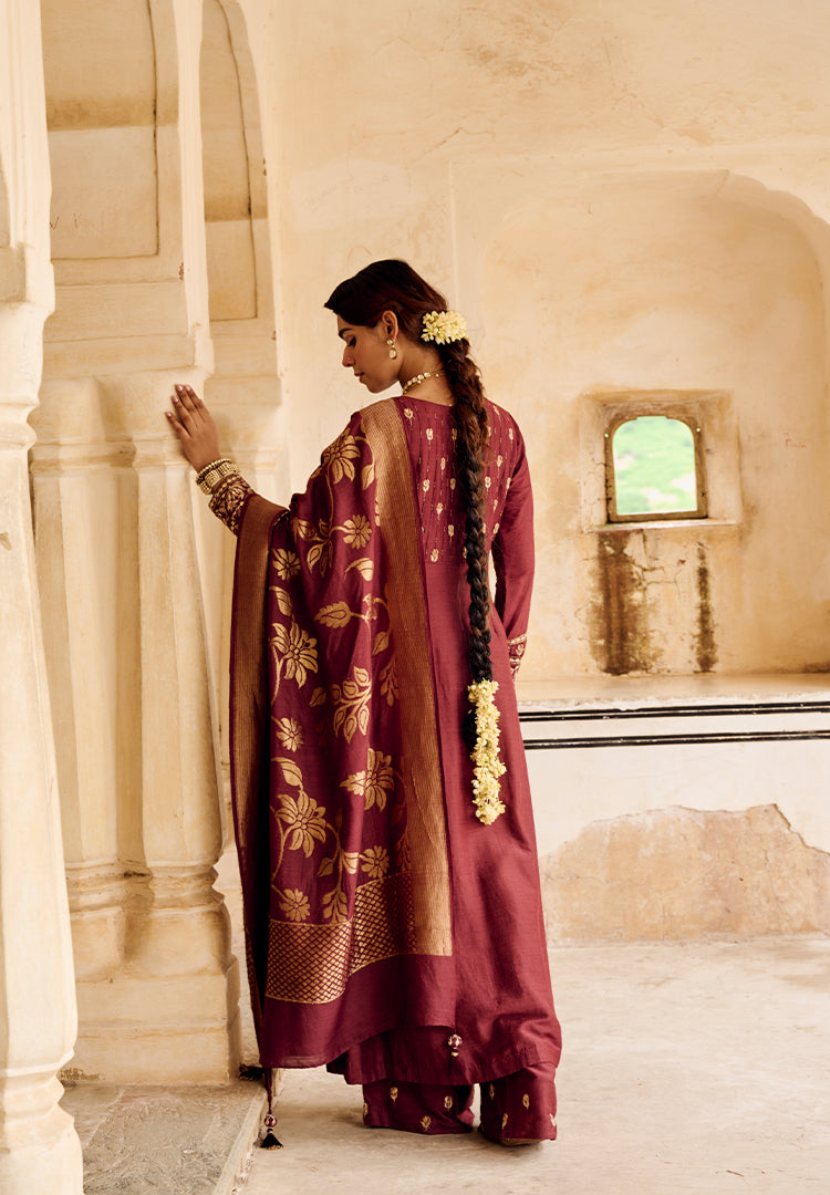 Scarlette Wine Moonga Suit