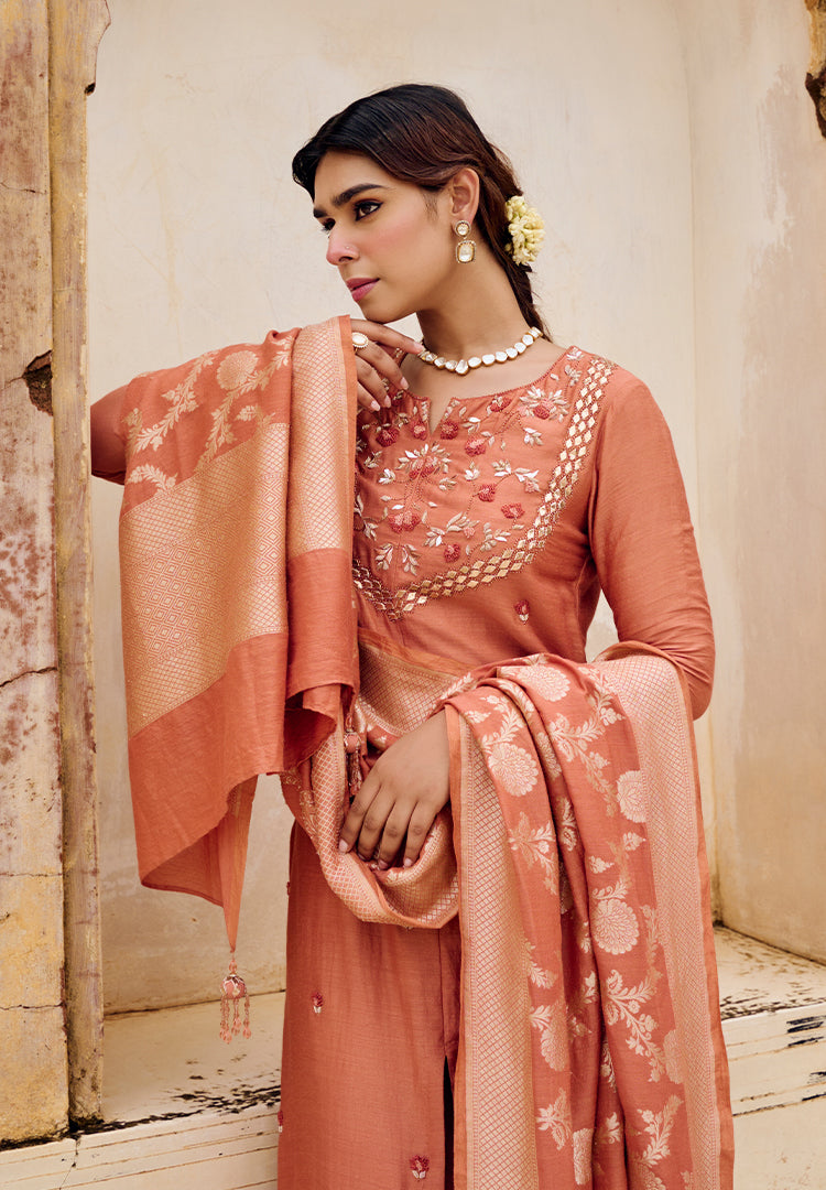 Terracotta Moonga Suit