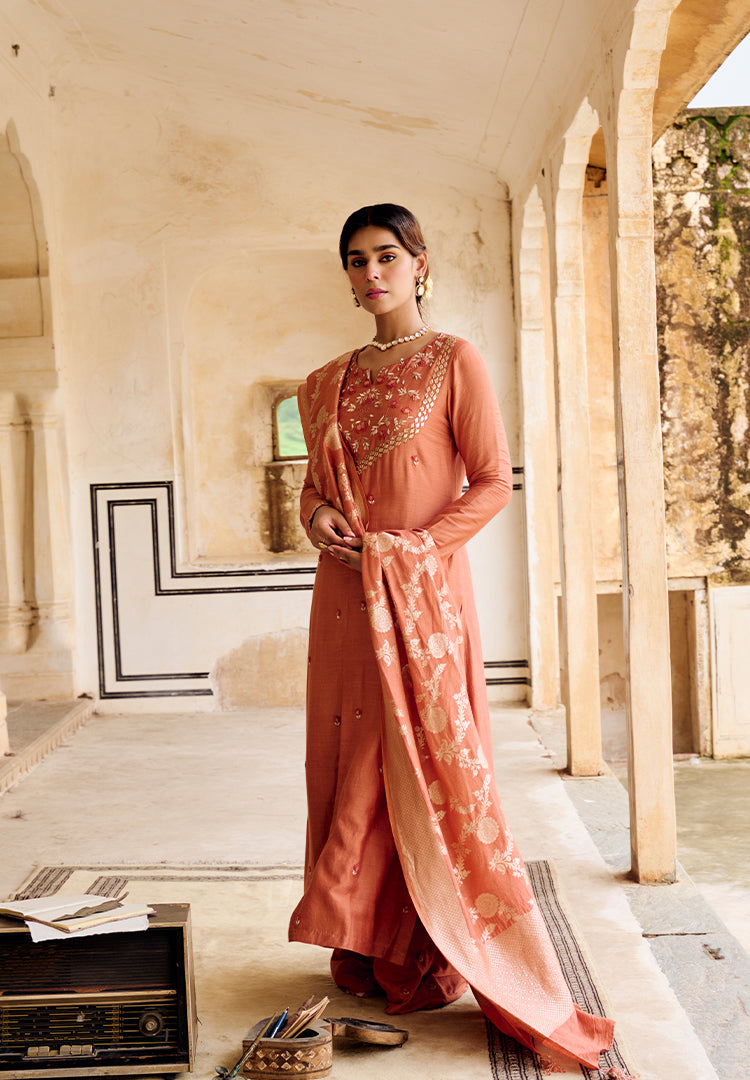 Terracotta Moonga Suit