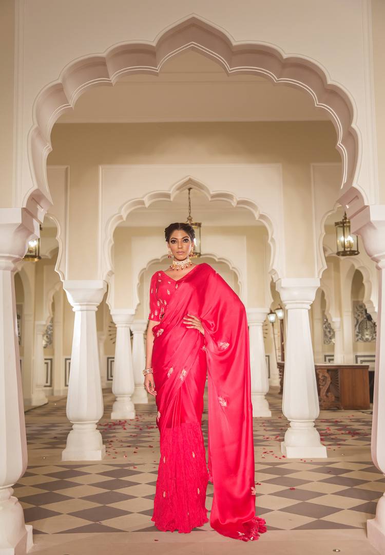 Frusia Charm Chrushed Pre Draped Saree