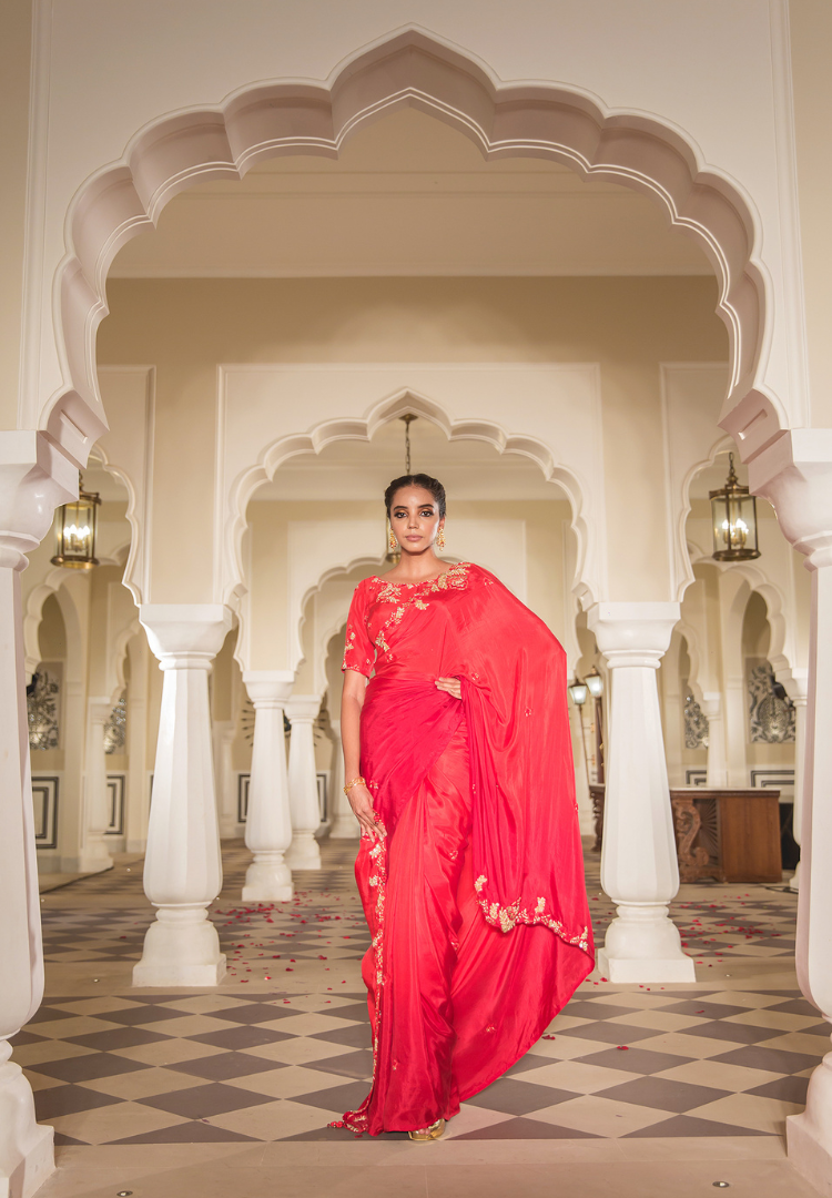 Frusia Charm Chrushed Pre Draped Saree