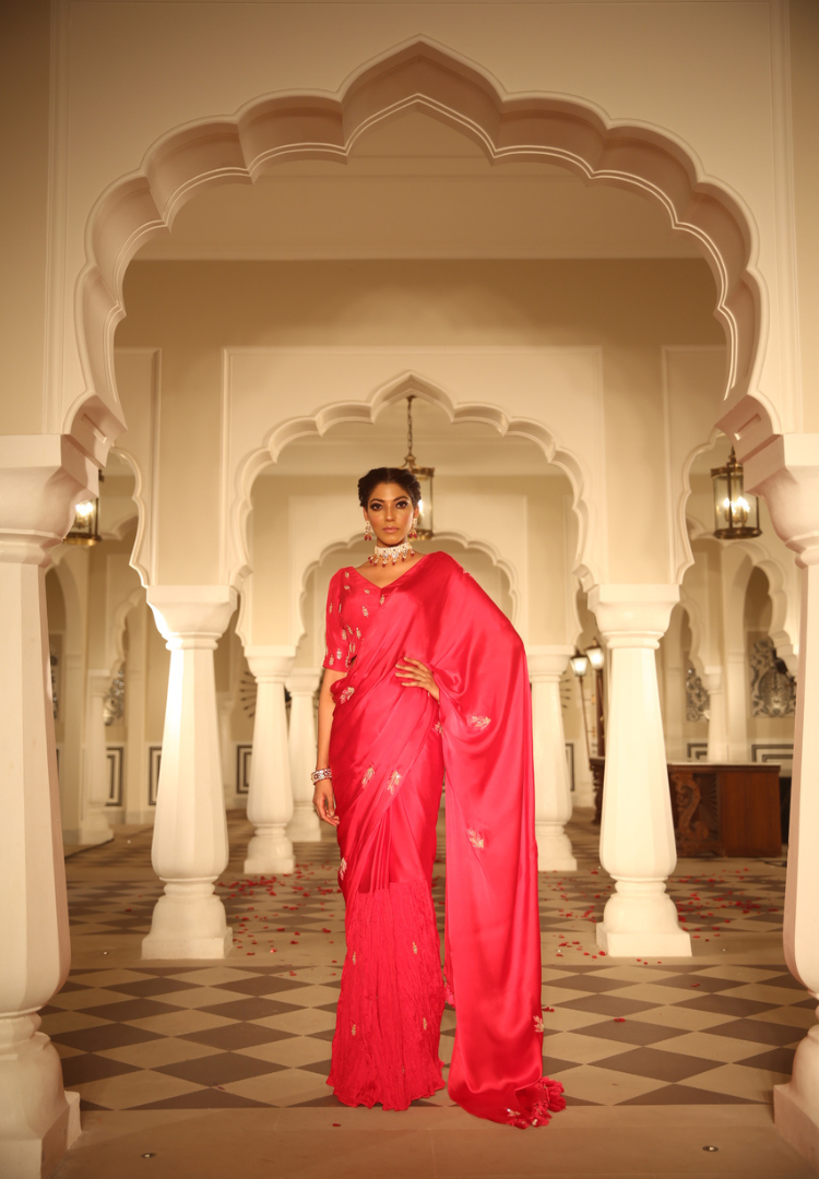 Frusia Charm Chrushed Pre Draped Saree