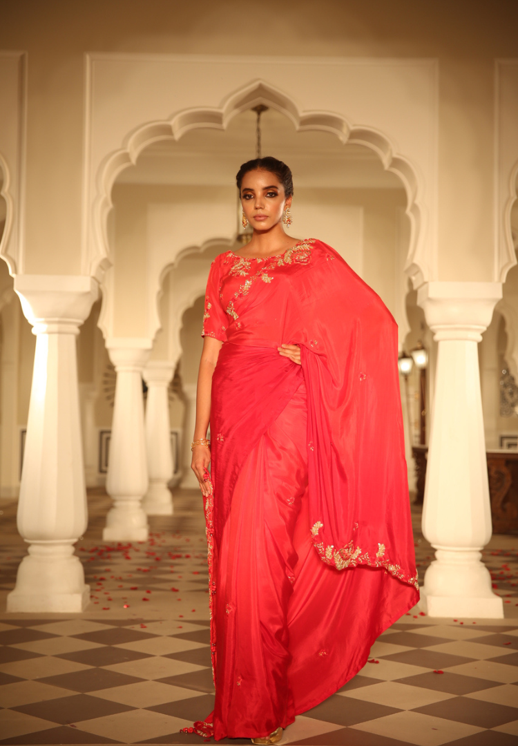 Frusia Charm Chrushed Pre Draped Saree