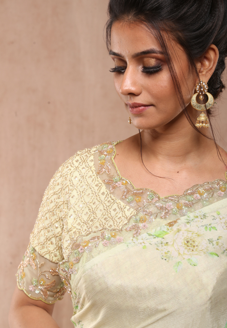 Mint Blossom Drape Saree