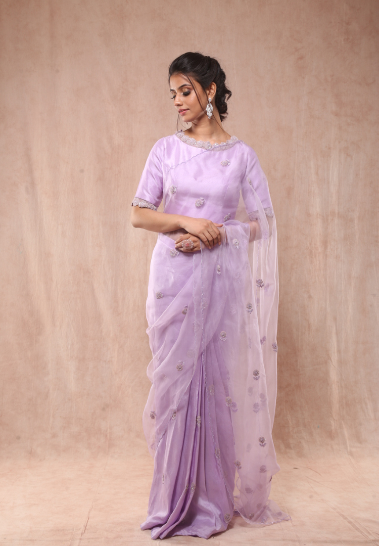 Lavendor Organza Saree