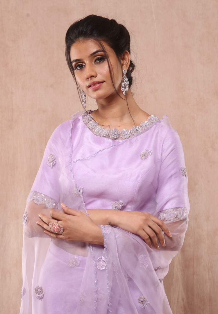 Lavendor Organza Saree