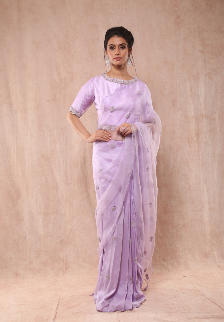 Lavendor Organza Saree