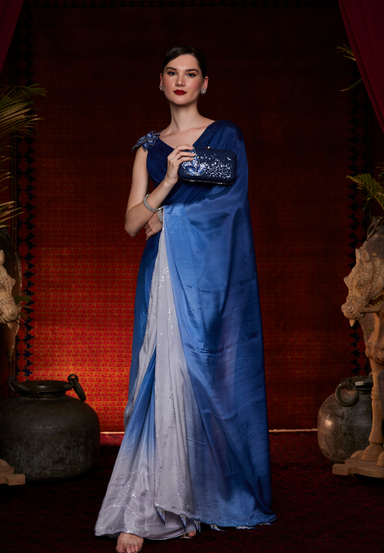 Midnight Mist Ombre Saree