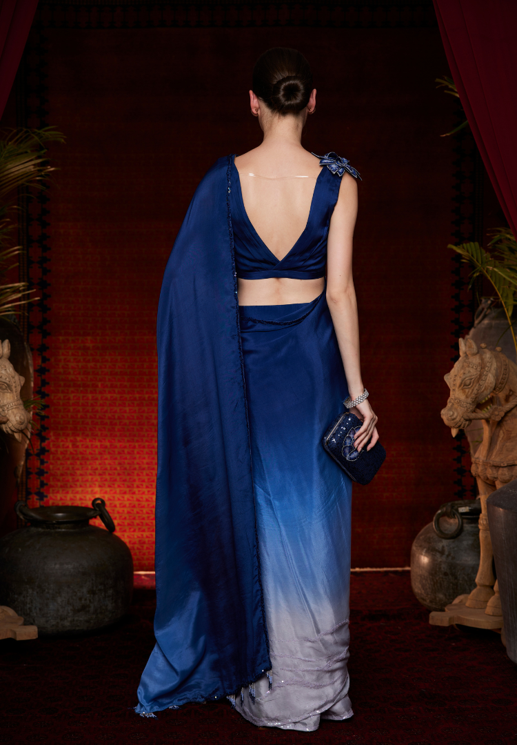 Midnight Mist Ombre Saree