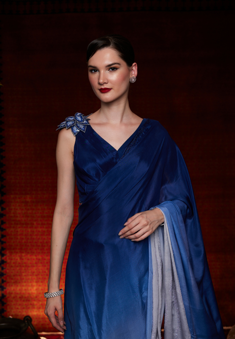 Midnight Mist Ombre Saree