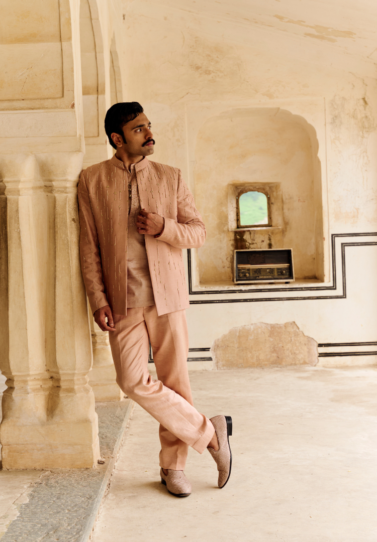 Teracotta Rose Moonga Mens Indowestern