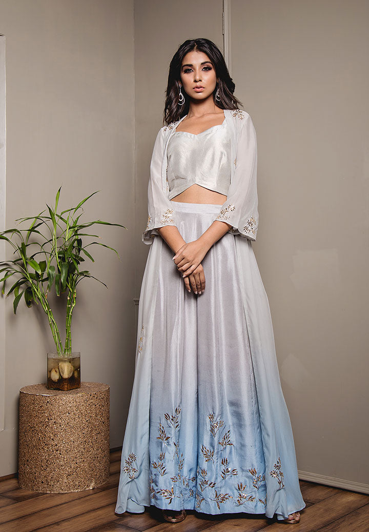 Ice Blue Ombre Cape Outfit