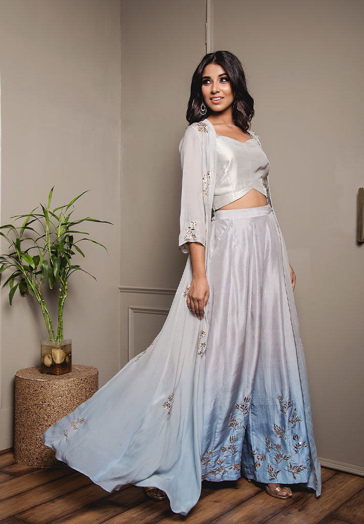 Ice Blue Ombre Cape Outfit