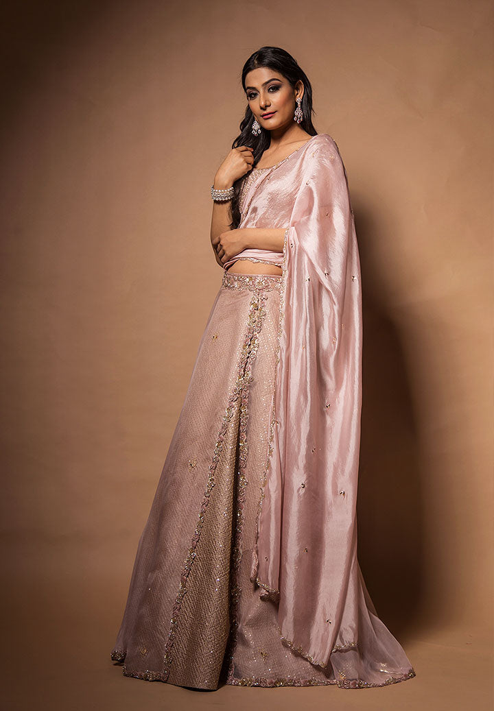 Mauve Drape Lehenga