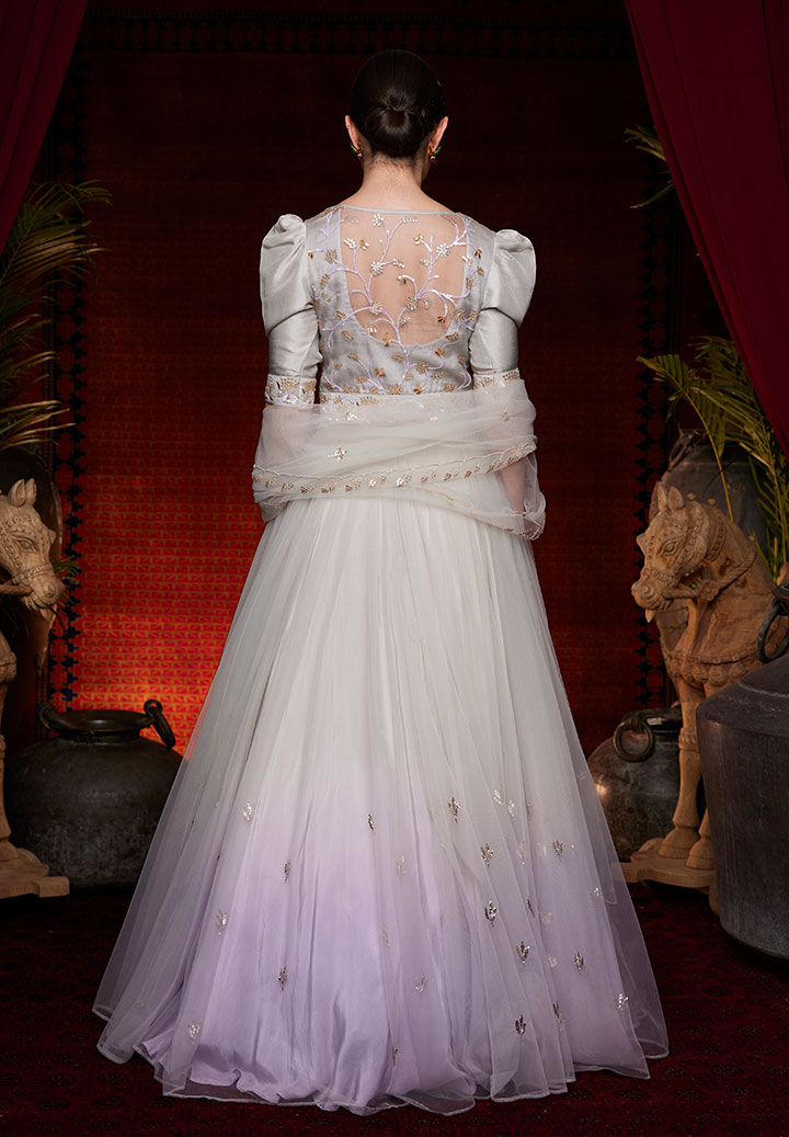 Lilac Ombre Gatherered Lehenga