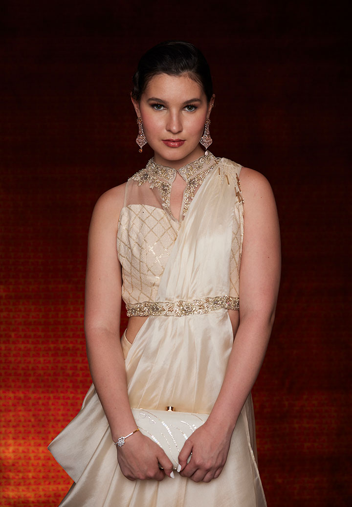 Swan Symphony Drape Saree
