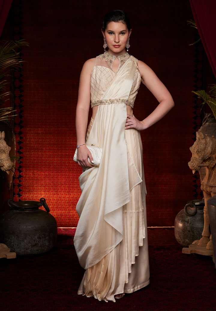 Swan Symphony Drape Saree