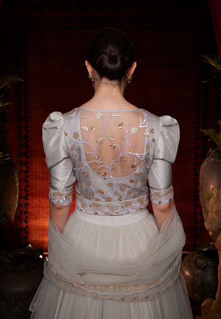 Lilac Ombre Gatherered Lehenga