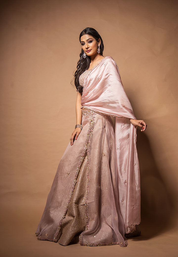 Mauve Drape Lehenga