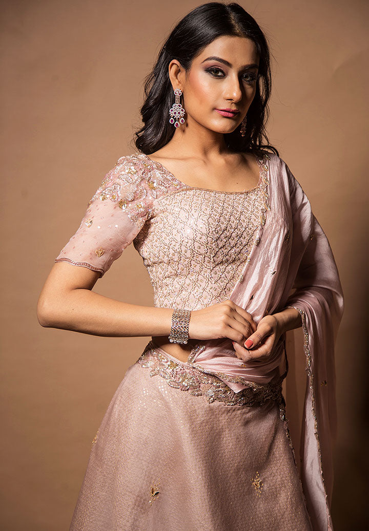 Mauve Drape Lehenga