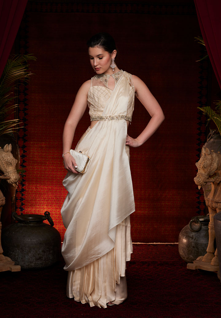 Swan Symphony Drape Saree
