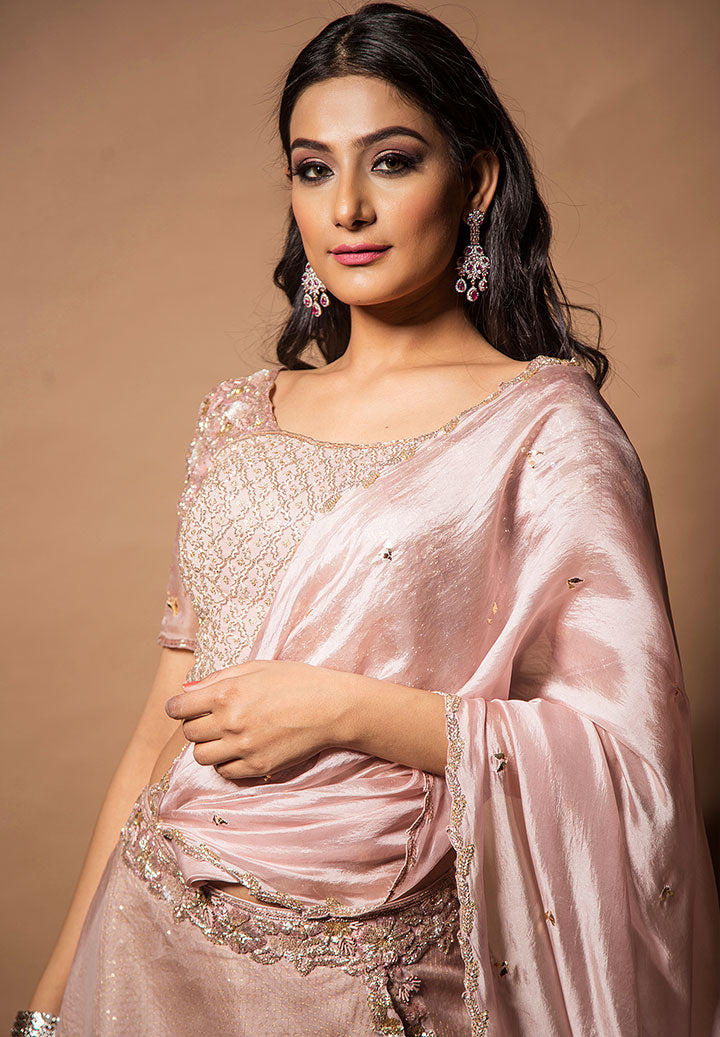 Mauve Drape Lehenga