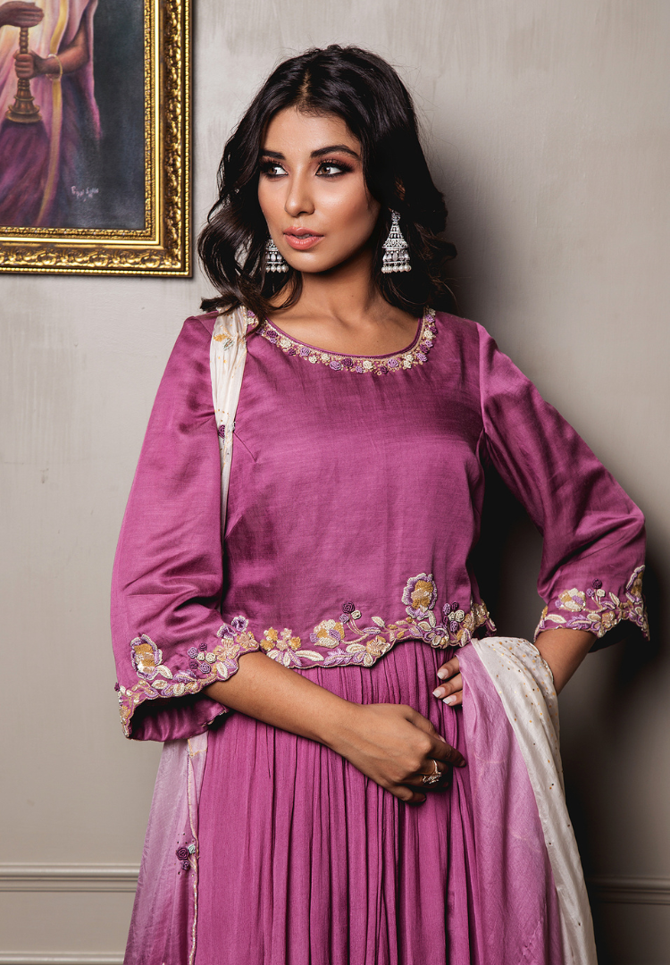 Lilac Purple Anarkali Suit