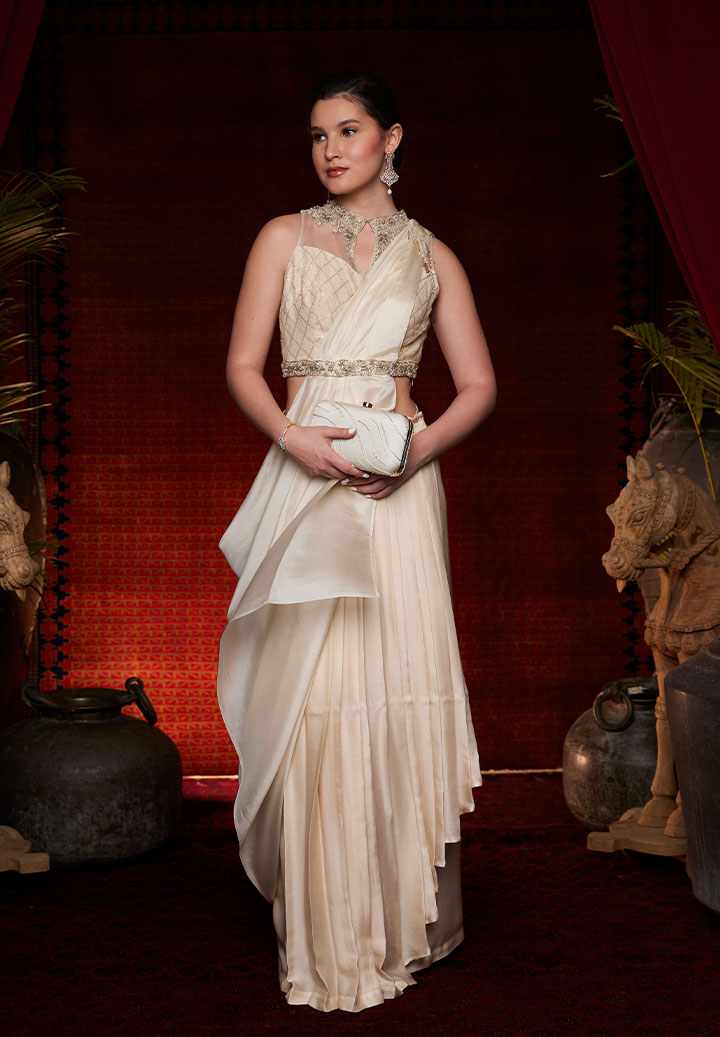Swan Symphony Drape Saree